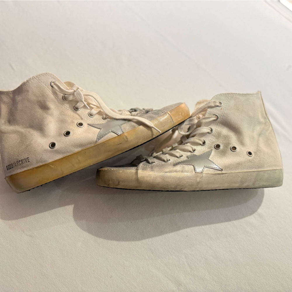 ** SOLD ** Golden Goose Archival Francy Sneakers (White, Silver Star & Toe)